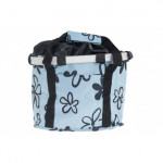 Košík na riadidlá Clip modrý s kvietkami